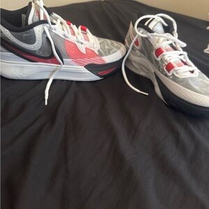 Kyries(Nike) Athletic Sneakers (University Reds)- Red, Black, and White